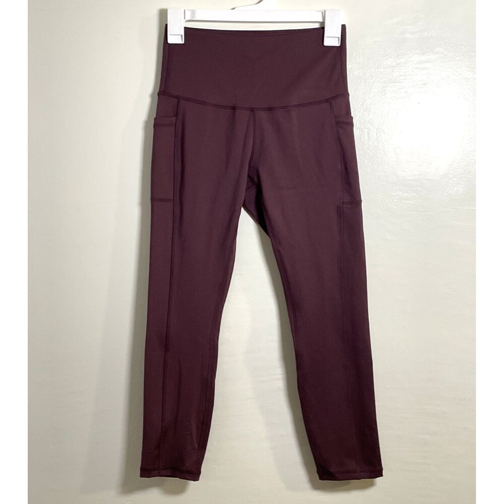 LegEnd Women's Burgundy Red Leggings W/ Pockets Small NWOT Activewear Fitness